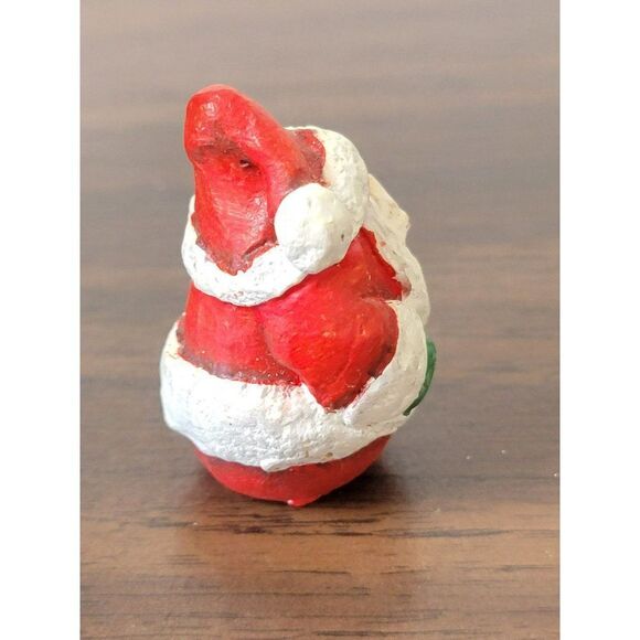 Mini round fat Santa Village accessory Xmas figure - Picture 3 of 5